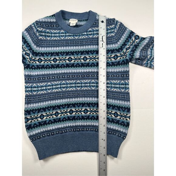 J. Crew Crewcuts Blue Fair Isle Sweater 100% Cotton Boys Size Medium (8-9) EUC - Picture 4 of 6